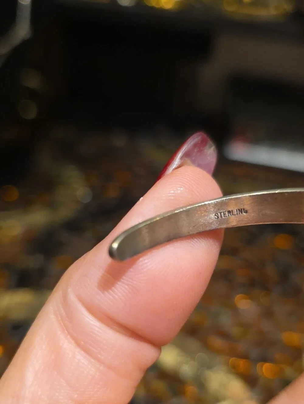 Sterling Silver Bangle Bracelet with Purple Gemstone
